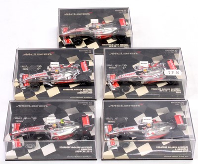 Lot 1048 - Minichamps 1/43rd scale Formula 1 group of 5...