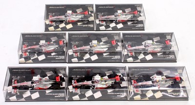 Lot 1049 - Minichamps 1/43rd scale Formula 1 group of 8...