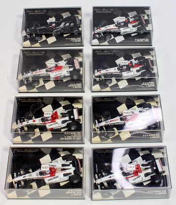 Lot 1054 - Minichamps 1/43rd scale Formula 1 group of 8 B....