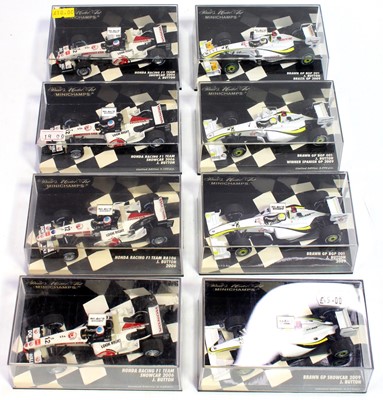 Lot 1055 - Minichamps 1/43 Formula 1 group of 8 featuring...