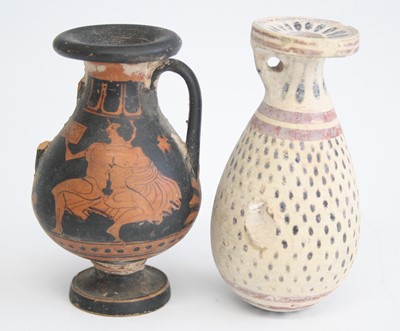 Lot 2370 - A small Greek pottery vase, of amphora shape...