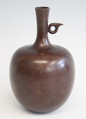 Lot 2472 - A Japanese bronze stylized apple shaped vase,...