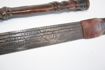 Lot 102 - A North African sword, having a 63cm etched...