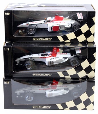 Lot 1030 - A Minichamps BAR Honda 1/18 scale boxed Jenson...