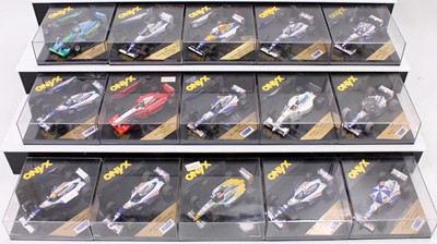 Lot 1039 - 15 plastic cased Onyx mixed F1 diecasts to...