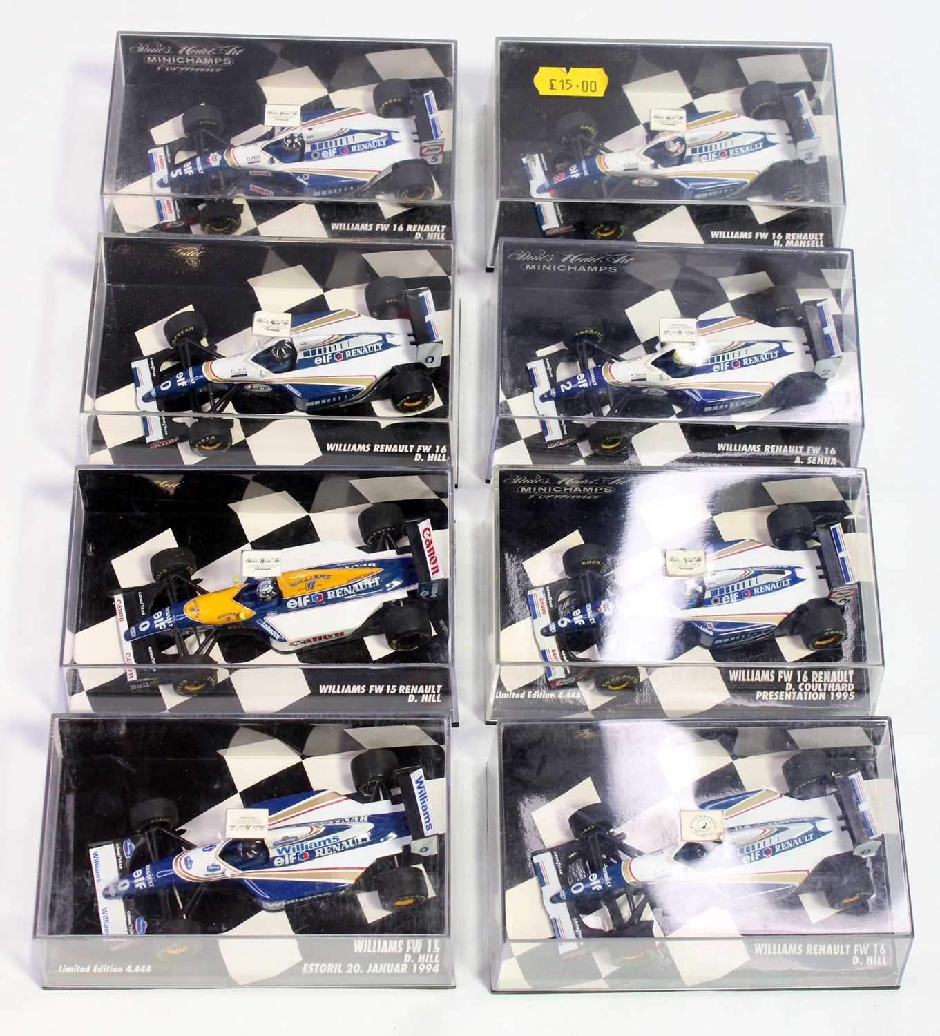 Lot 1058 - Eight various Minichamps 1/43 scale