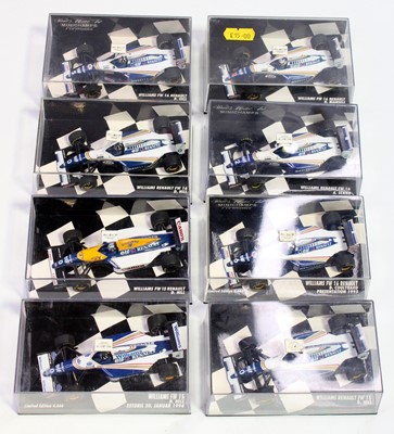 Lot 1058 - Eight various Minichamps 1/43 scale Williams...