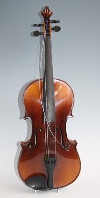 Lot 1214 - An early 20th century German violin, having a...