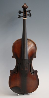 Lot 1221 - A 19th century violin, having a one piece...