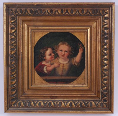 Lot 2565 - English school - Flower girls, oil on panel,...