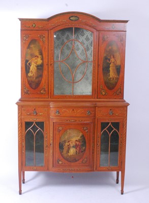 Lot 2632 - A late Victorian painted satinwood chiffonier...