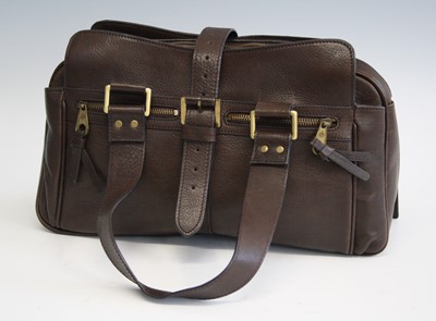 Lot 251 - A Mulberry deep brown leather shoulder bag,...