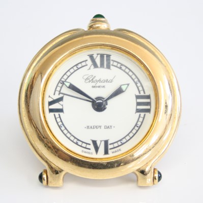 Lot 260 - A Chopard 'Happy Day' gilt brass travel alarm...