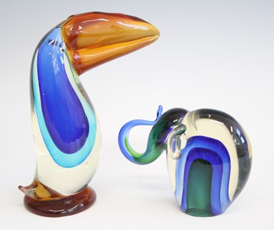 Lot 132 - A 1970s Murano heavy glass model of a puffin,...