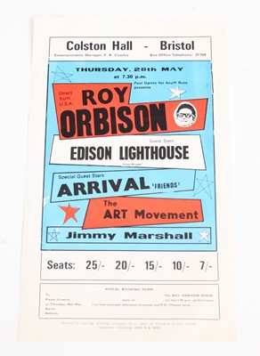 Lot 1278 - Roy Orbison, a flyer for the 1963 concert held...