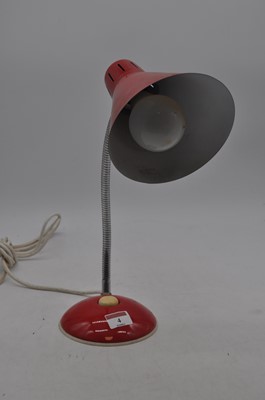 Lot 4 - A 1970s red painted angle poise desk lamp,...