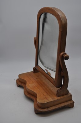 Lot 10 - A Victorian maple swing framed toiletry mirror,...