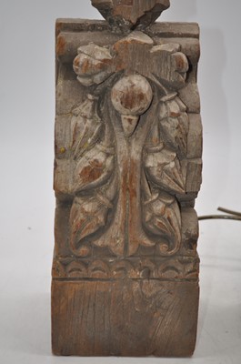 Lot 14 - Two Indonesian carved teak corbels, later...