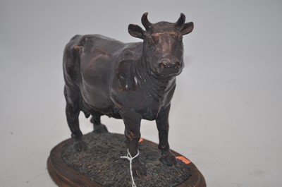 Lot 16 - A 20th century bronzed model of a Dexter cow,...