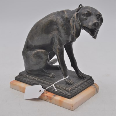Lot 18 - A 20th century bronzed metal model of a seated...