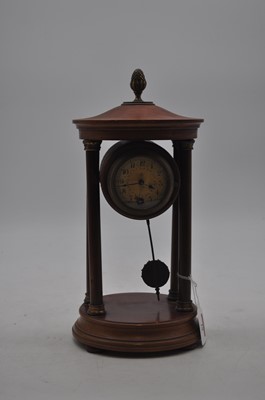 Lot 19 - A 19th century Portico clock, the dial showing...