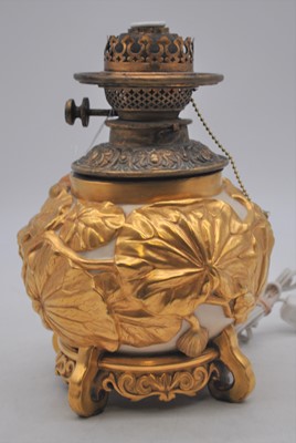 Lot 22 - A Royal Worcester porcelain oil lamp font,...
