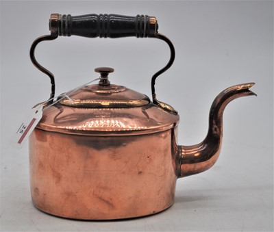 Lot 25 - A Victorian copper range kettle, engraved...