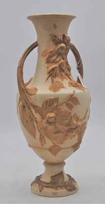 Lot 37 - A Royal Dux earthenware vase, relief decorated...