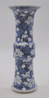 Lot 38 - A Chinese export porcelain vase of gu form, in...