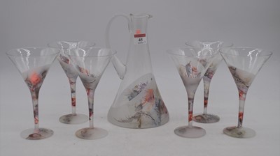 Lot 45 - A 20th century part frosted glass seven piece...