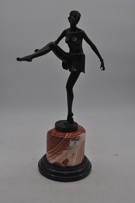 Lot 49 - An Art Deco style bronze figure of a female...