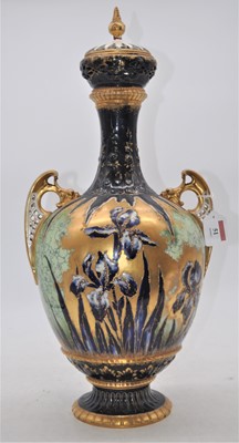 Lot 51 - A Victorian Staffordshire earthenware urn,...