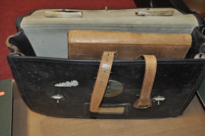 Lot 81 - A vintage leather satchel, having impressed...