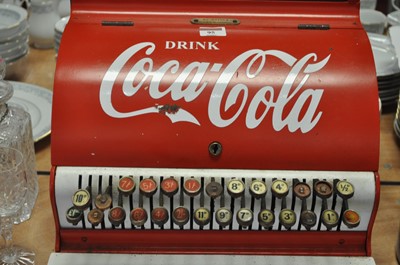 Lot 95 - A vintage Coca Cola advertising cash register,...