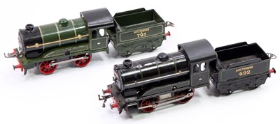 Lot 179 - Two Hornby 0-4-0 clockwork locos & tenders,...