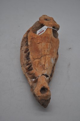 Lot 129 - A model of a crocodile skull, 36cm