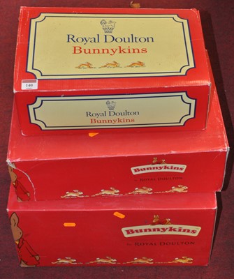 Lot 140 - Three Royal Doulton Bunnykins figurine set bases