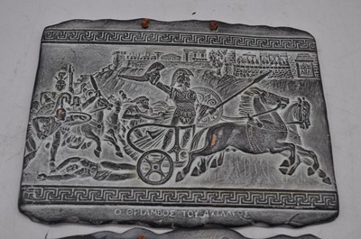 Lot 166 - A set of three reproduction Greek tiles, 15x24cm