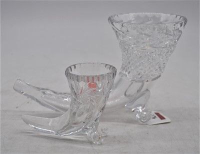 Lot 176 - A 20th century glass cornucopia vase, height...