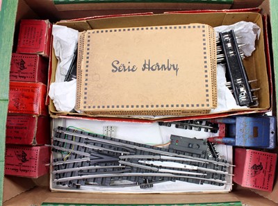 Lot 223 - Tray of Hornby electric track: 4 double track...