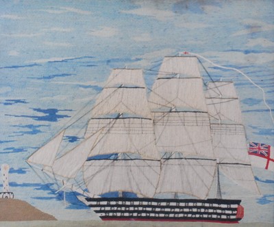 Lot 2304 - A late Victorian sailor's woolwork study of a...
