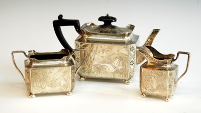Lot 2169 - A Victorian silver three-piece tea set,...