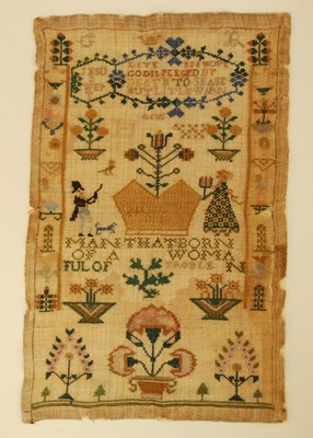 Lot 2301 - A George IV needlework, picture and verse...