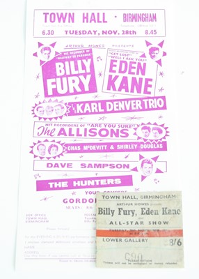 Lot 1274 - A concert flyer with booking form for the show...