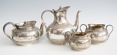 Lot 2166 - A Victorian silver four-piece tea and coffee...