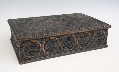 Lot 2329 - A 19th century carved oak box, the whole being...