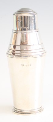 Lot 196 - An Art Deco silver cocktail shaker by the...