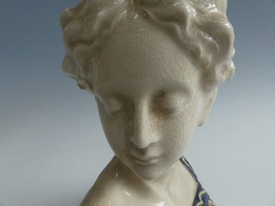 Lot 86 - A 1930s French crackle glazed ceramic bust by...