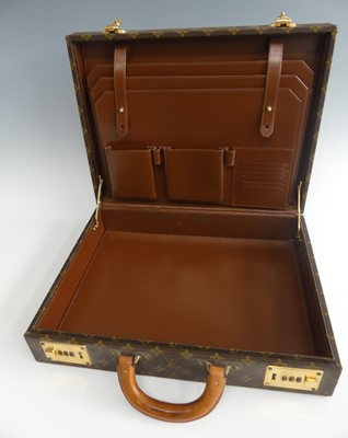 Lot 257 - A Louis Vuitton leather briefcase, having...