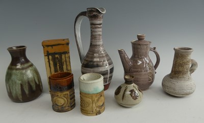 Lot 99 - Eight various pieces of studio pottery, to...